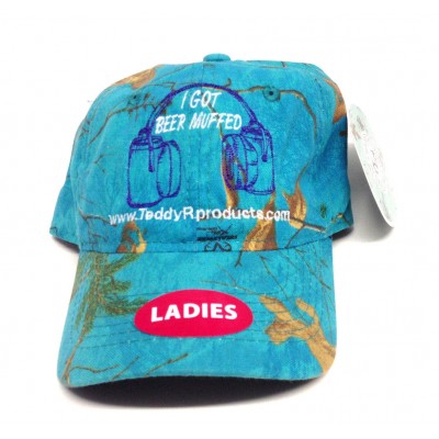 Ladies custom Hat custom embroidery camo and slogan "I got BEER muffed"  eb-29683797